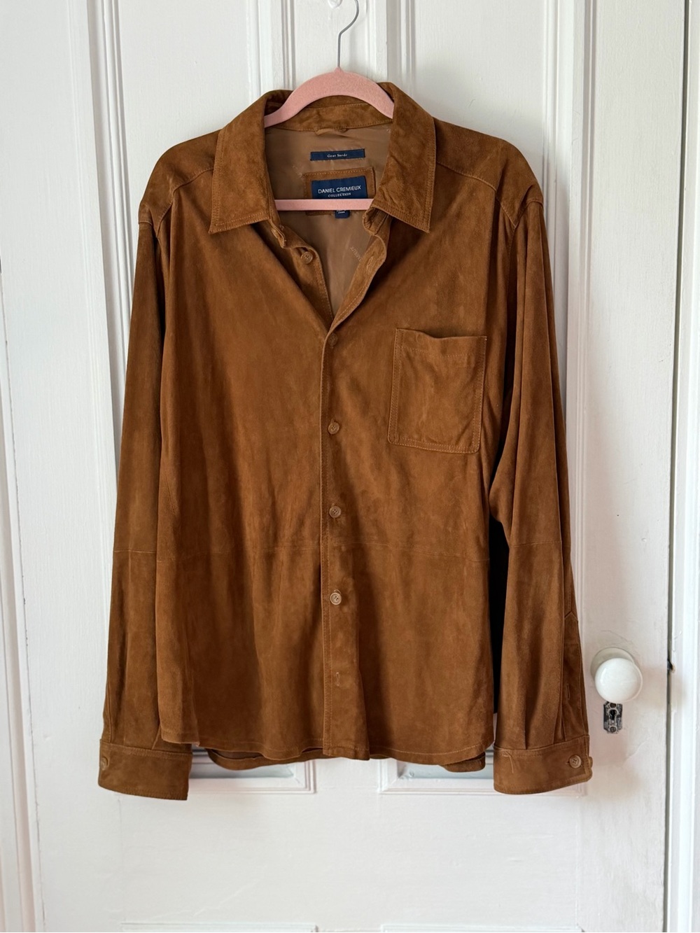 Men’s Daniel Cremieux Brown Suede Long Sleeve Button Up Shirt Size XL
